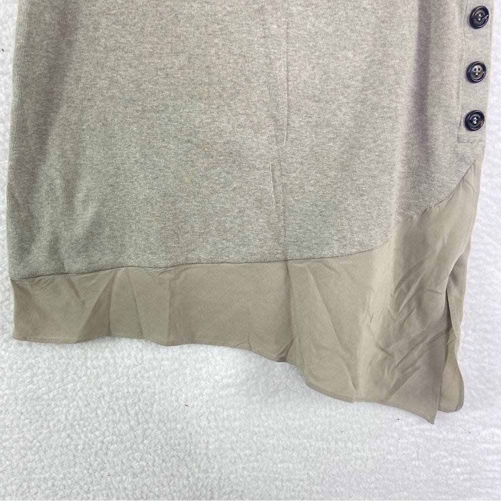 Brunello Cucinelli taupe tan knit side button asymmetrical tank top. Size XL - Picture 7 of 11